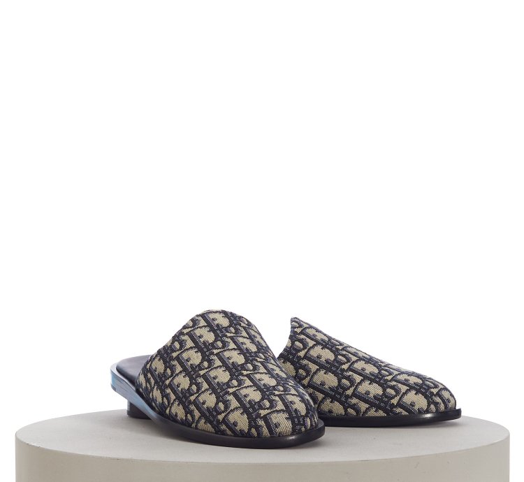 Indior Mule In Beige And Black Jacquard