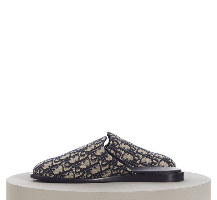 Indior Mule In Beige And Black Jacquard