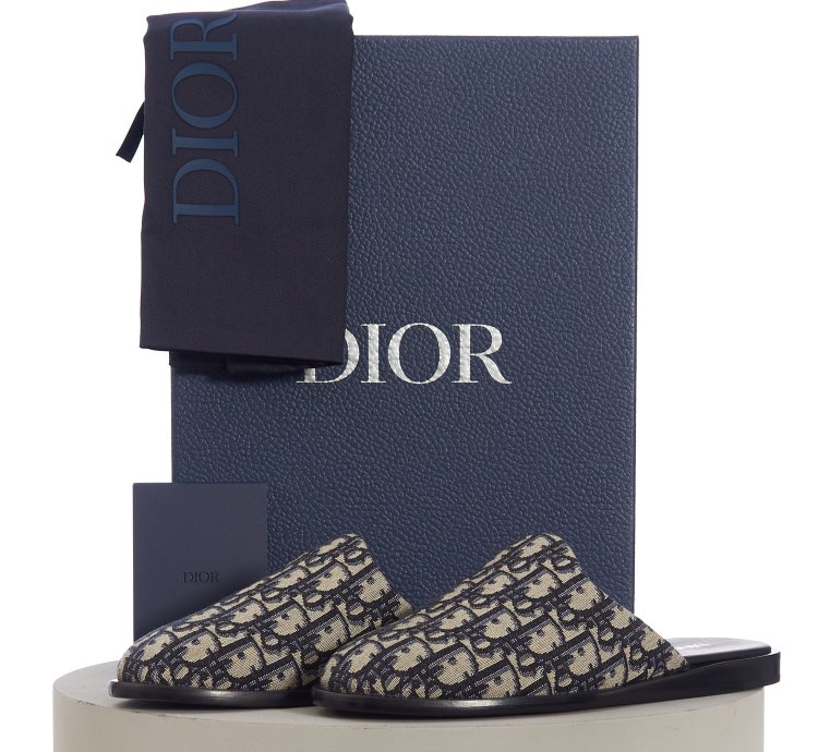 Indior Mule In Beige And Black Jacquard