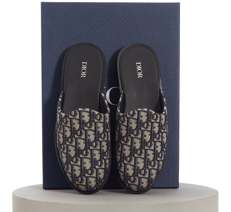 Indior Mule In Beige And Black Jacquard