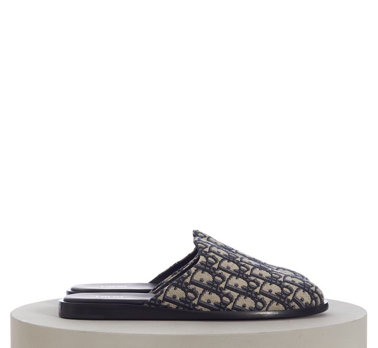 Indior Mule In Beige And Black Jacquard
