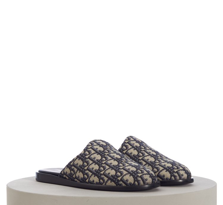 Indior Mule In Beige And Black Jacquard