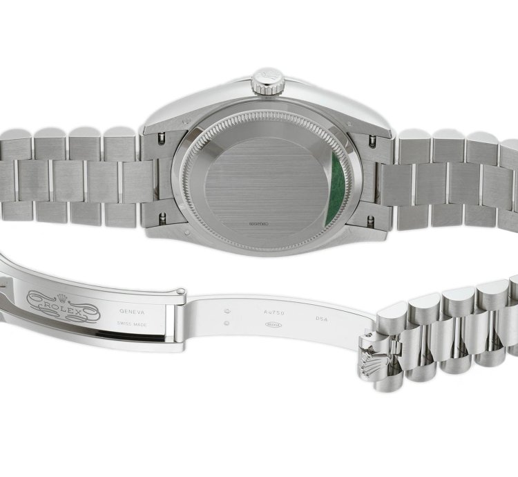 Rolex Day-date 36 36mm 18k White Gold President Silver Index Dial