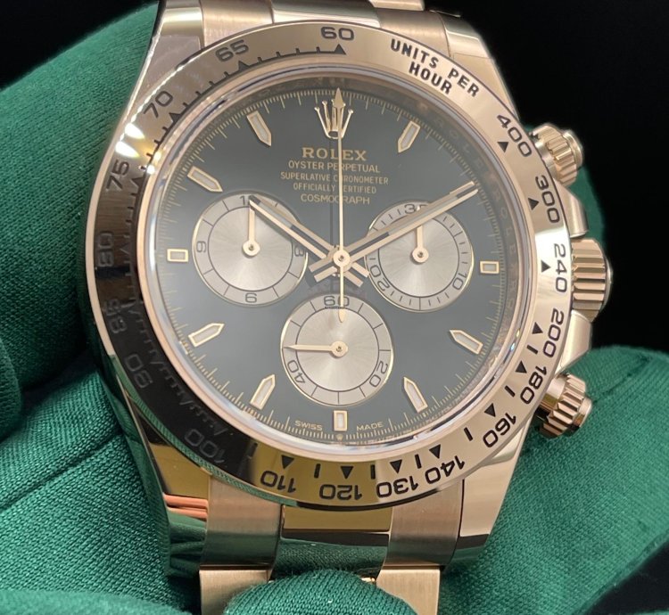 Rolex Daytona 126505 Rose Gold 18kt Black Sundust Dial New Unworn 2024 Full Set