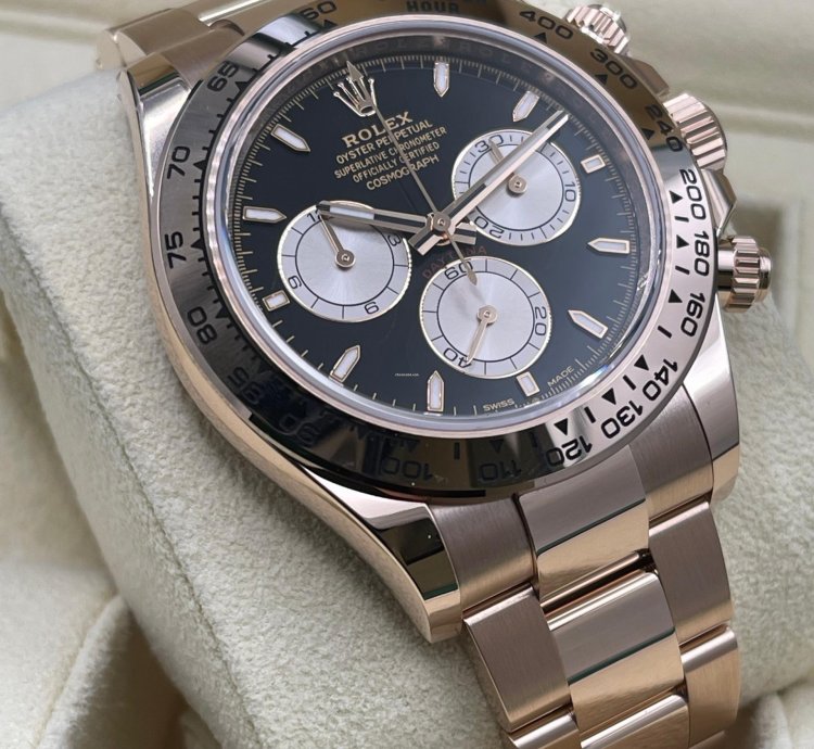Rolex Daytona 126505 Rose Gold 18kt Black Sundust Dial New Unworn 2024 Full Set
