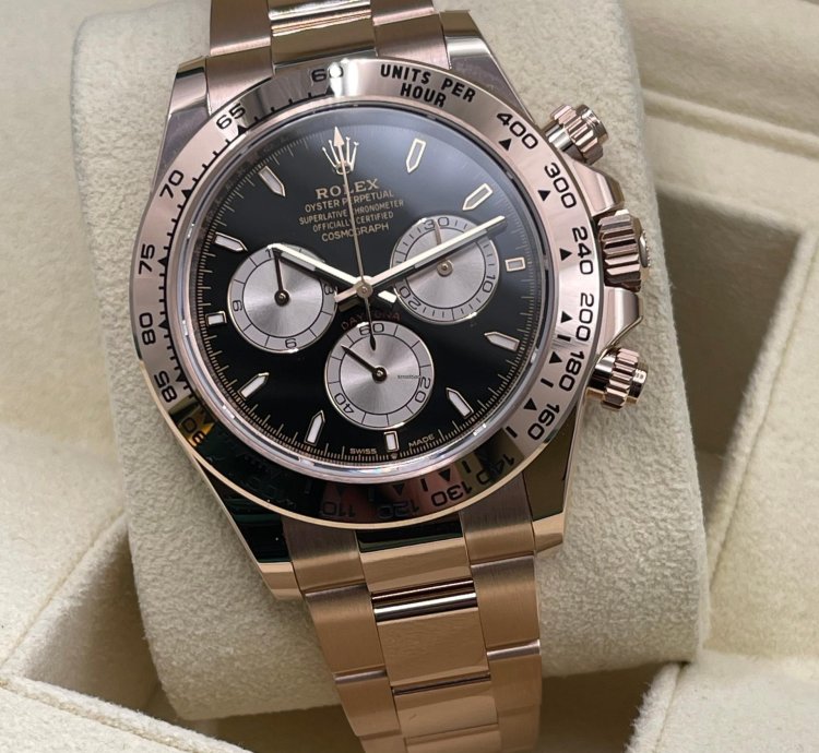 Rolex Daytona 126505 Rose Gold 18kt Black Sundust Dial New Unworn 2024 Full Set