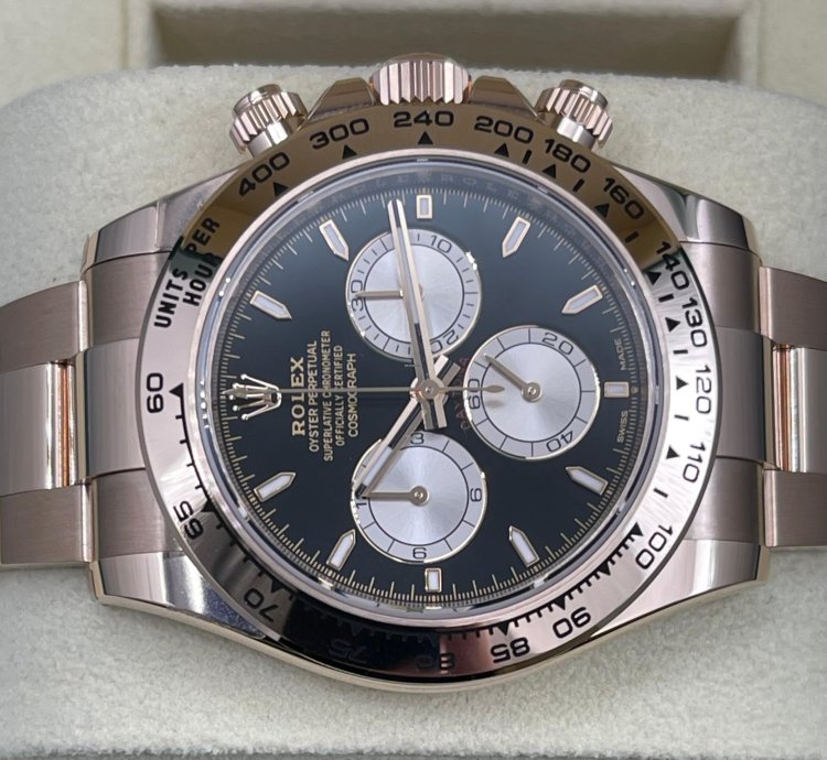 Rolex Daytona 126505 Rose Gold 18kt Black Sundust Dial New Unworn 2024 Full Set