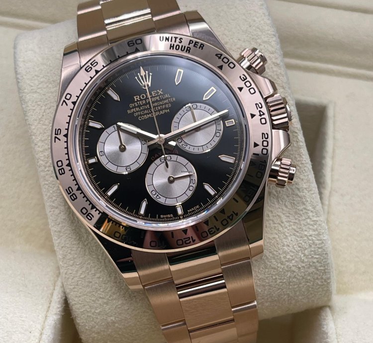 Rolex Daytona 126505 Rose Gold 18kt Black Sundust Dial New Unworn 2024 Full Set