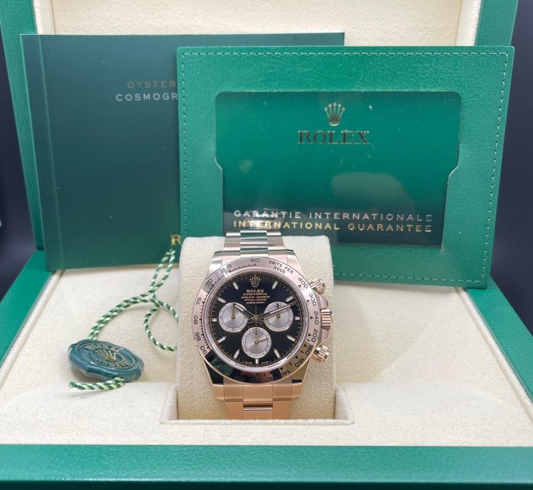 Rolex Daytona 126505 Rose Gold 18kt Black Sundust Dial New Unworn 2024 Full Set