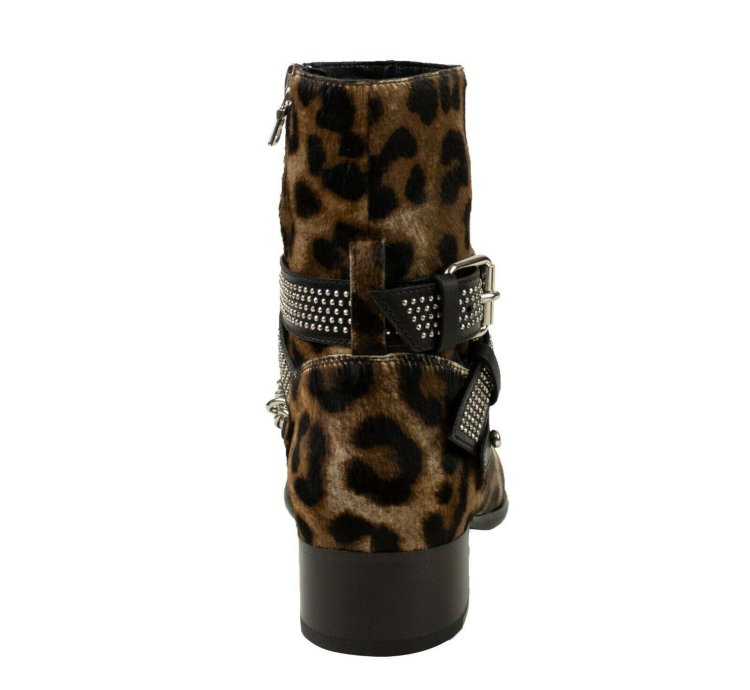 Leopard Embellished Chain Boot Size 41