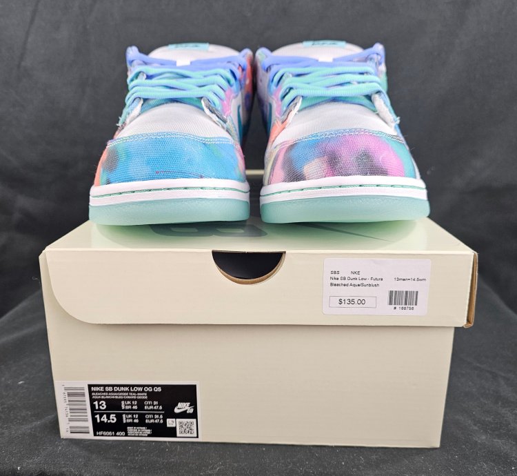 Nike Sb Dunk Low Futura Laboratories Bleached Aqua New