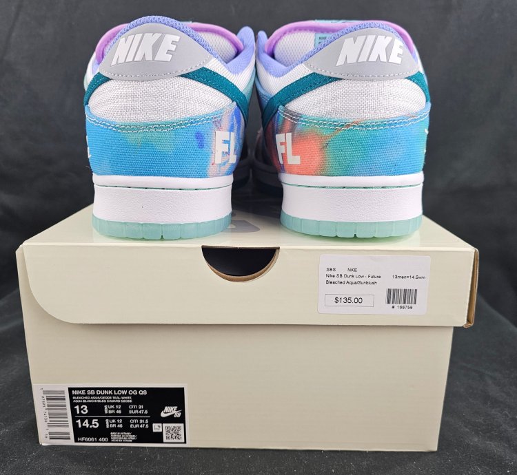 Nike Sb Dunk Low Futura Laboratories Bleached Aqua New