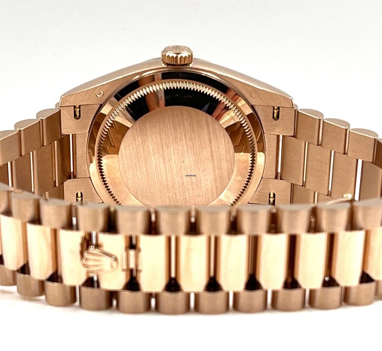 Rolex Day-date 36 36mm Chocolate Diamond Dial Rose Gold Bracelet 128235a Unworn 2023