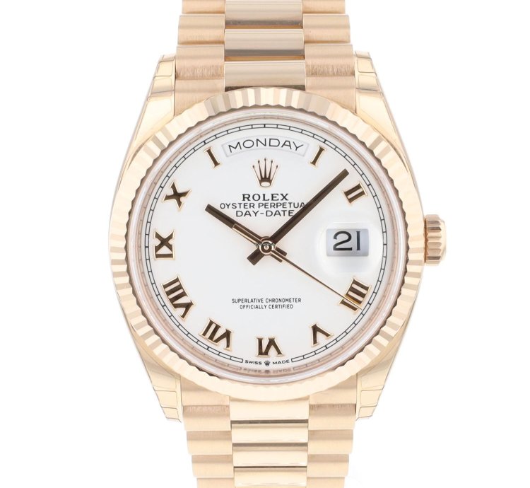 Rolex Day-date 36 36mm Everose Gold White Roman Dial New