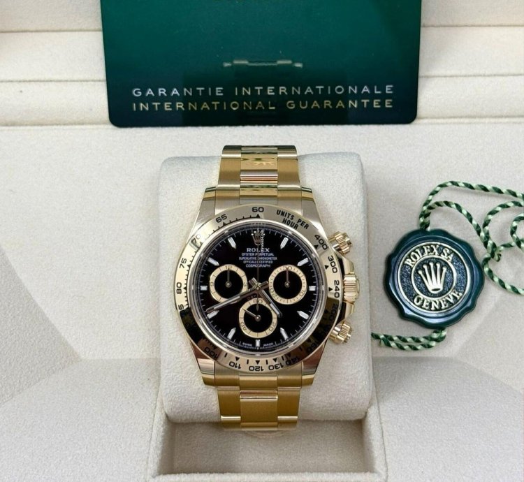 Rolex Daytona 126508 Cosmograph Daytona 40mm Yellow Gold Black Dial Jubilee