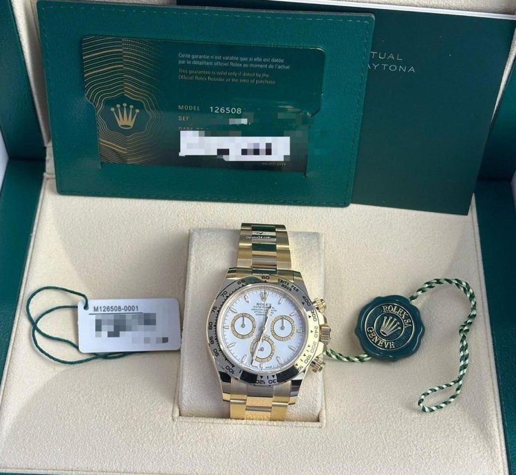 Rolex Daytona 126508 Cosmograph Daytona 40mm Yellow Gold White Dial Oyster