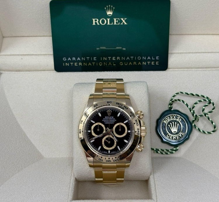 Rolex Daytona 126508 Cosmograph Yellow Gold Black Paul Newman Dial 40mm