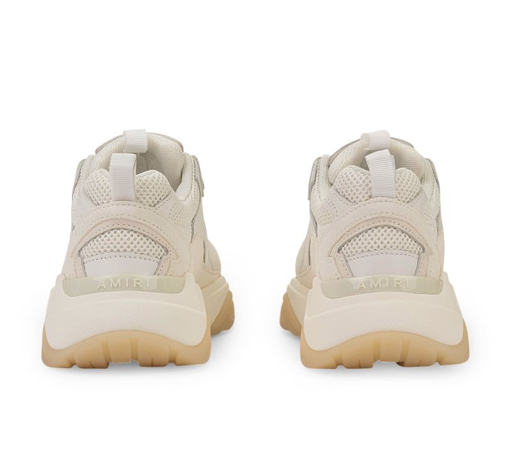 Mixed White Leather Bone Runner Sneakers Size 43