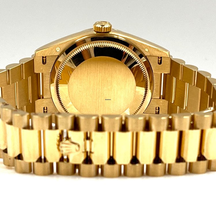 Rolex Day-date 36 36mm Green Ombre Diamond Dial Yellow Gold Bracelet 128238 Unworn 2023