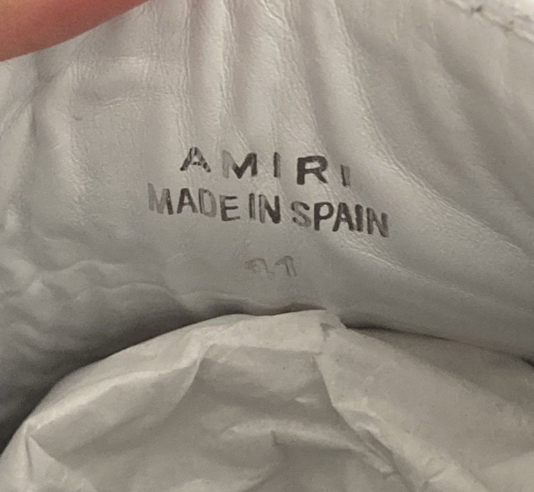New Amiri Bandana Buckle White Leather Slip On Sneakers Sz 8