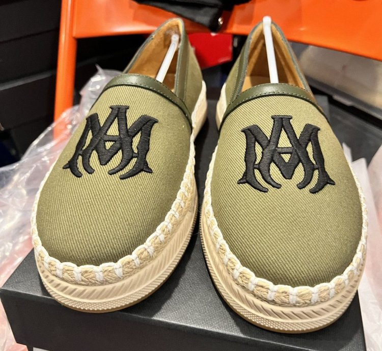 New Amiri Espadrille Slip On Military Green Shoes Size 43