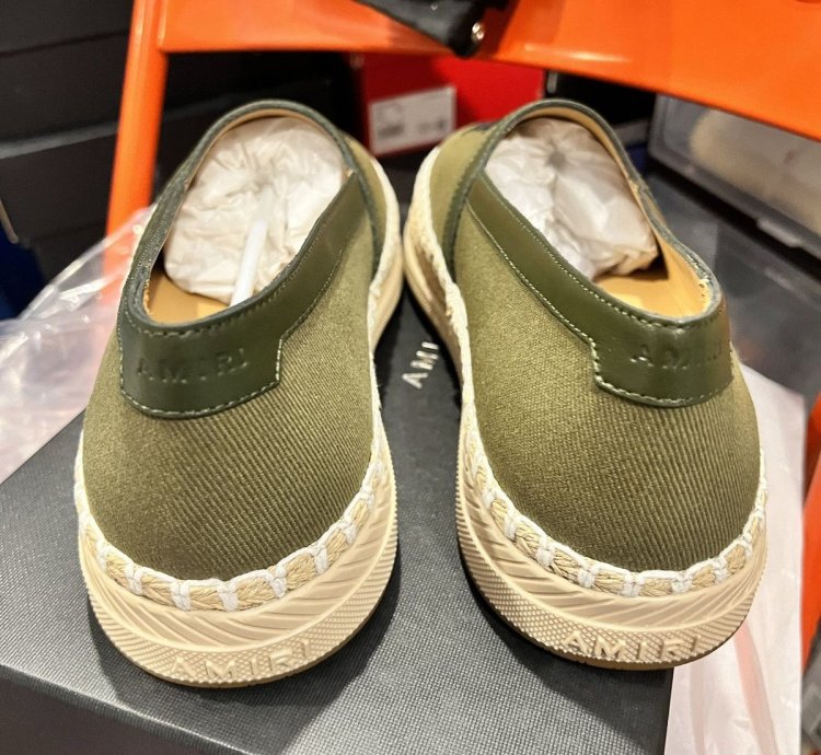 New Amiri Espadrille Slip On Military Green Shoes Size 43
