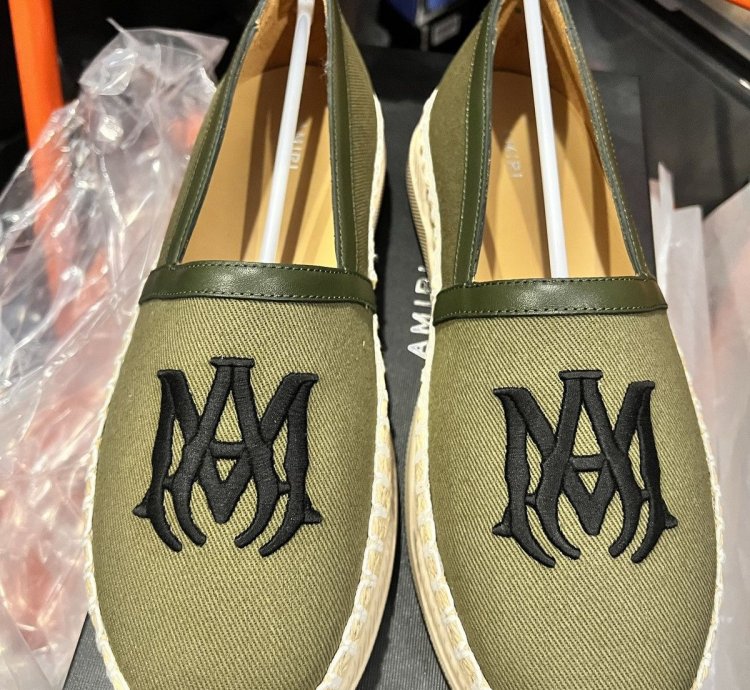 New Amiri Espadrille Slip On Military Green Shoes Size 43