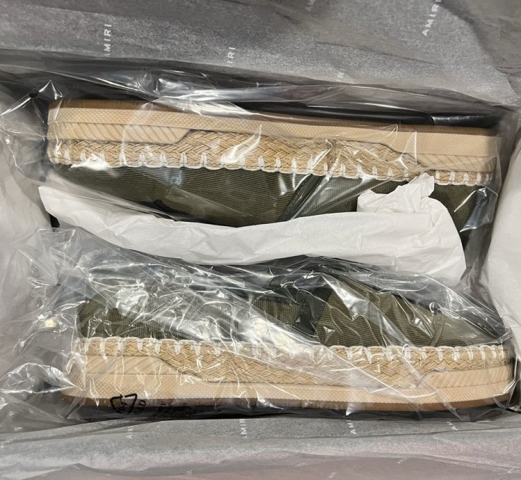 New Amiri Espadrille Slip On Military Green Shoes Size 43