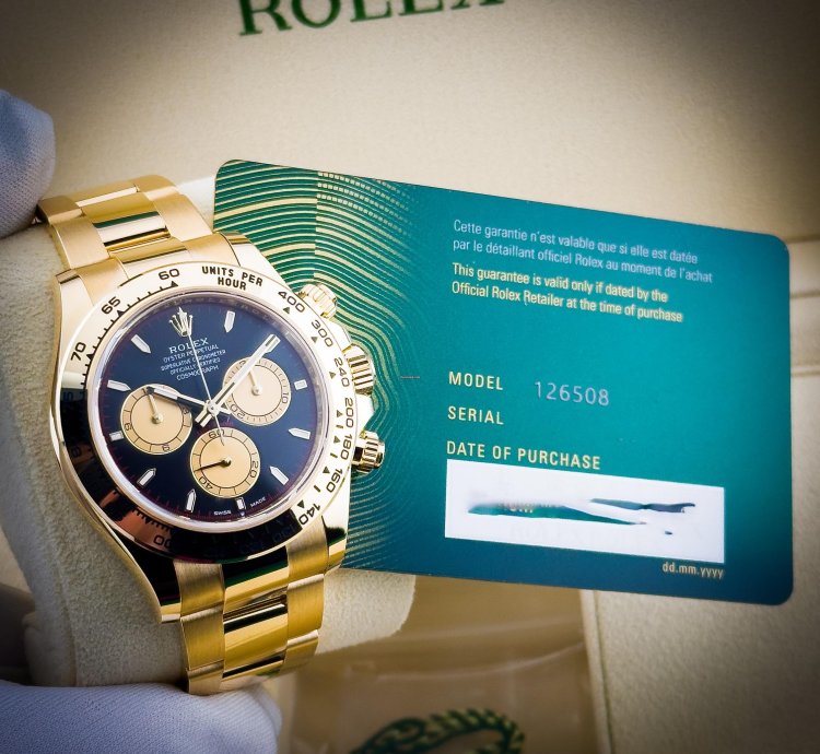 Rolex Daytona 126508 Yellow Gold Black Paul Newman 40mm Watch Rare