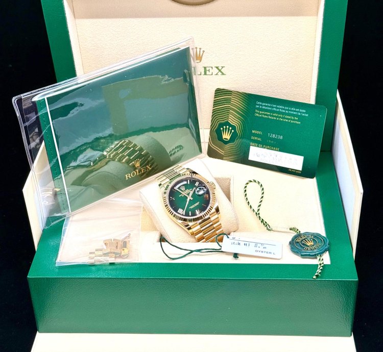 Rolex Day-date 36 36mm New Release 2024 Green Ombre Dial 128238 Box Papers