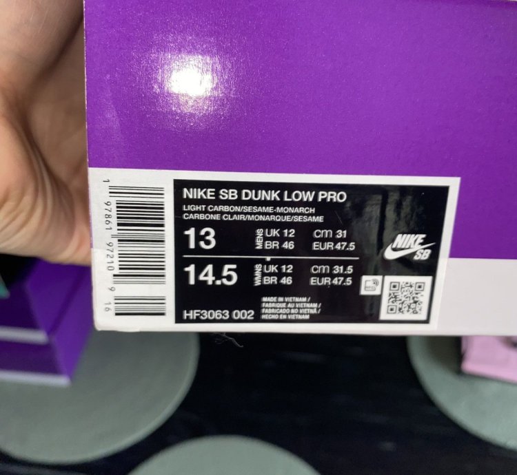 Nike Sb Dunk Low Light Carbon Monarch