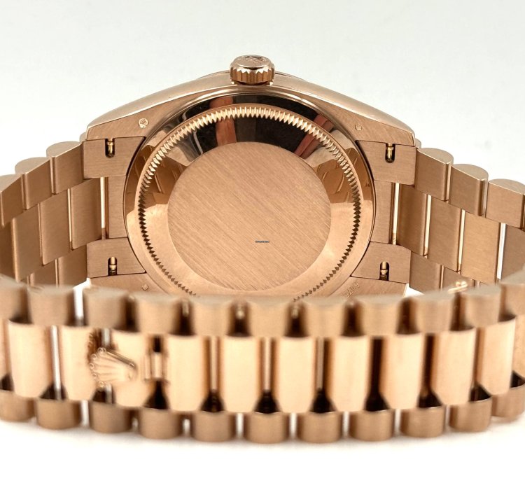 Rolex Day-date 36 36mm White Roman Dial Rose Gold Bracelet 128235 Unworn 2024