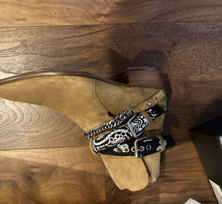 Nib Amiri Bandana Boots Brown Beige 45 Rare