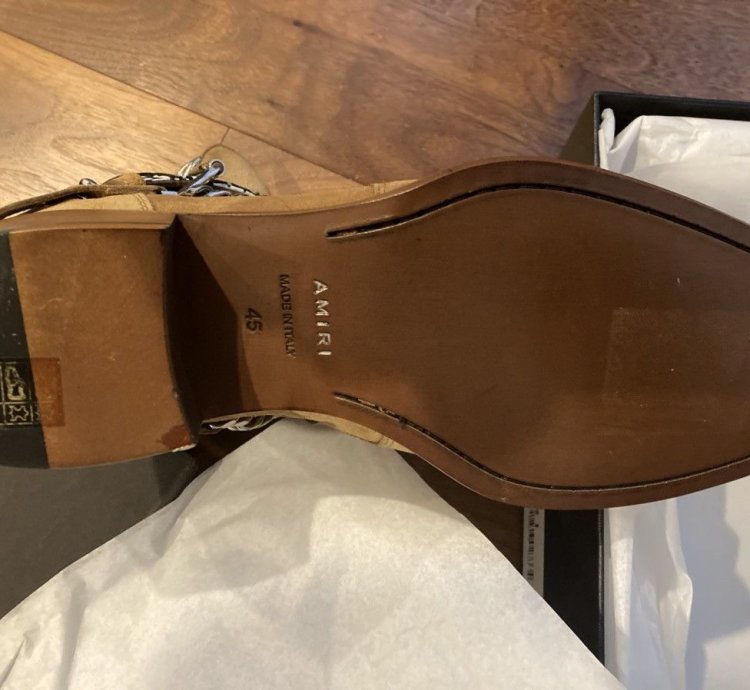 Nib Amiri Bandana Boots Brown Beige 45 Rare