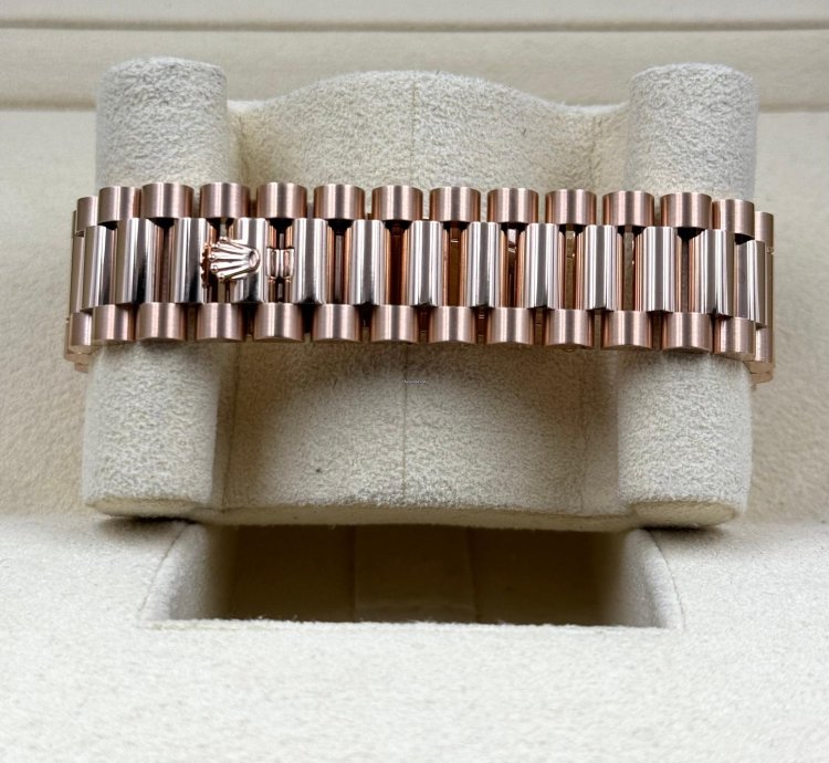 Rolex Day-date 36 36mm White Roman Dial Rose Gold Bracelet 128235 Unworn 2024