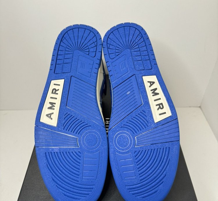 Nib Amiri Skel Top Hi Blue White Sneakers Size 45 12us