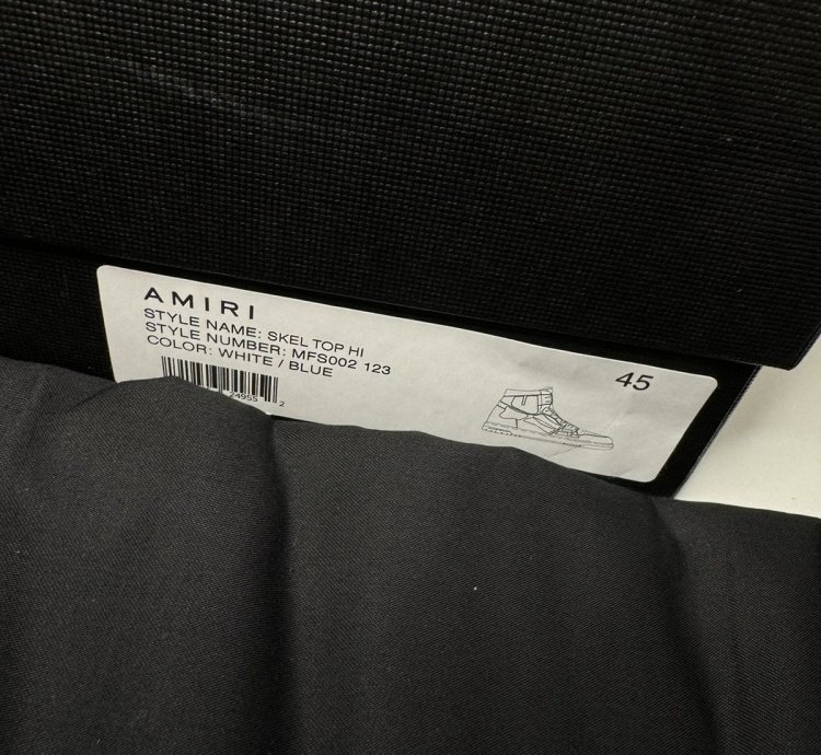Nib Amiri Skel Top Hi Blue White Sneakers Size 45 12us