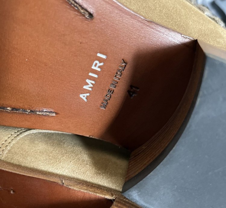 Nib Amiri Tan Jodphur Conch Suede Boots Studs Size 8 41