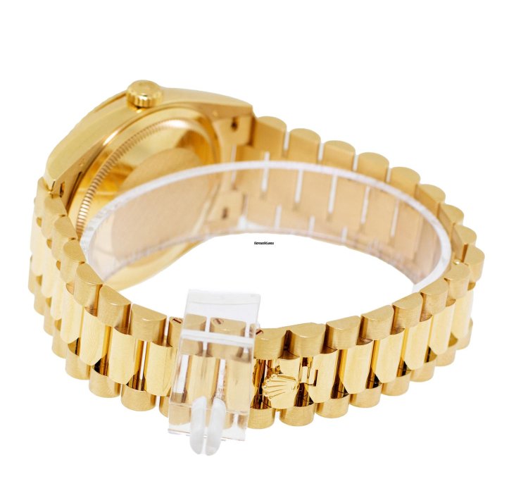 Rolex Day-date 36 36mm Yellow Gold Champagne Diamond Dial Fluted Bezel 128238