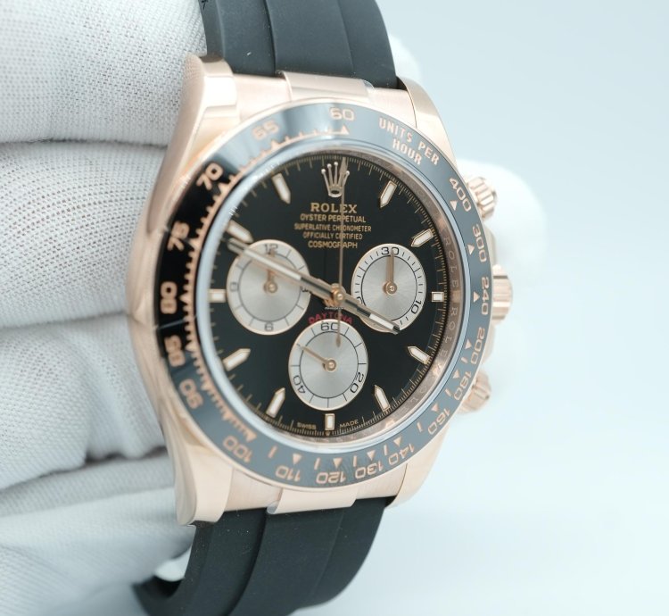 Rolex Daytona 126515ln Cosmograph Daytona 18k Rose Gold Oysterflex Black Dial Complete Set 2024