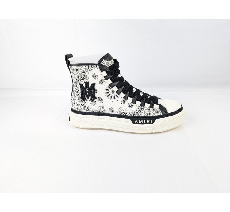 O1rshd1 Bandana Ma Court Hi Top Sneakers In White Black