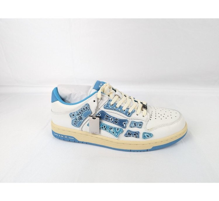 O1rshd1 Bandana Skeleton Top Low Sneakers In White Blue