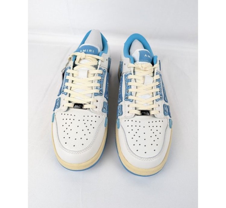 O1rshd1 Bandana Skeleton Top Low Sneakers In White Blue
