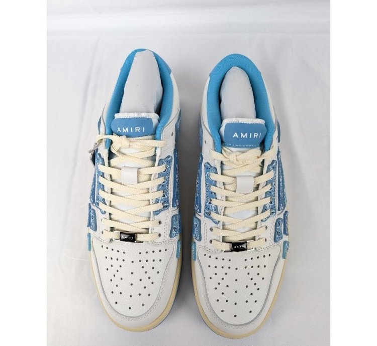 O1rshd1 Bandana Skeleton Top Low Sneakers In White Blue