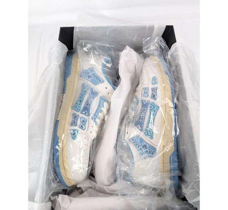 O1rshd1 Bandana Skeleton Top Low Sneakers In White Blue