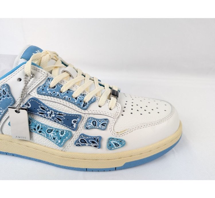 O1rshd1 Bandana Skeleton Top Low Sneakers In White Blue
