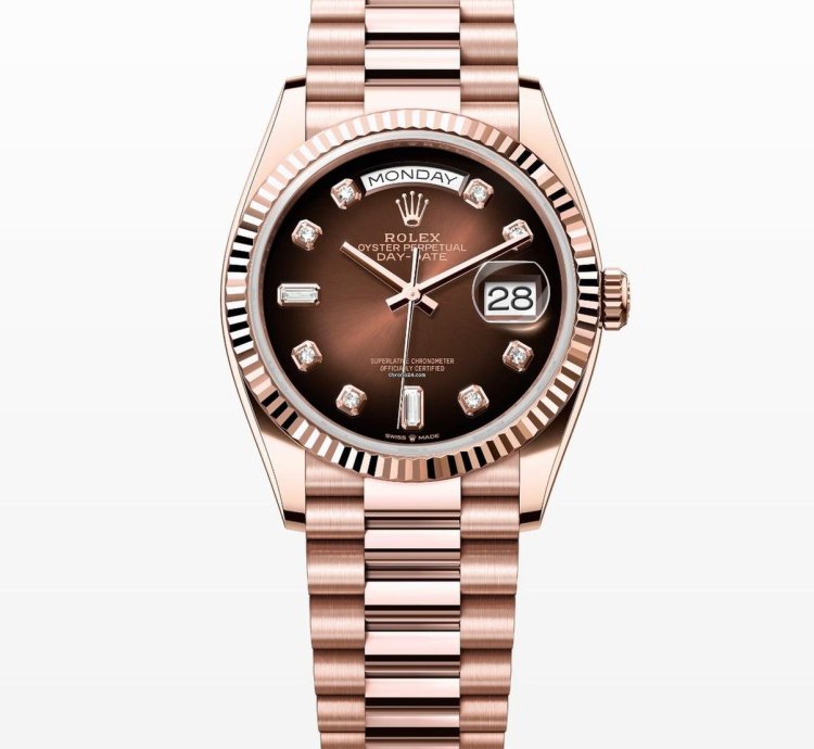 Rolex Day-date 36 Brown Ombre Diamond Dial Unworn