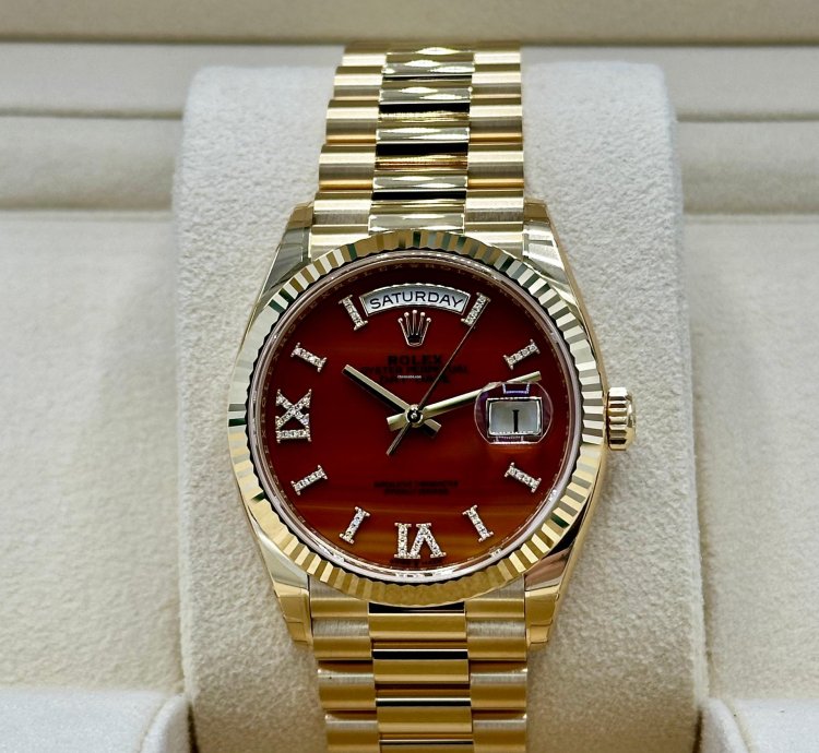 Rolex Day-date 36 Carnelian Dial Bnib 2024