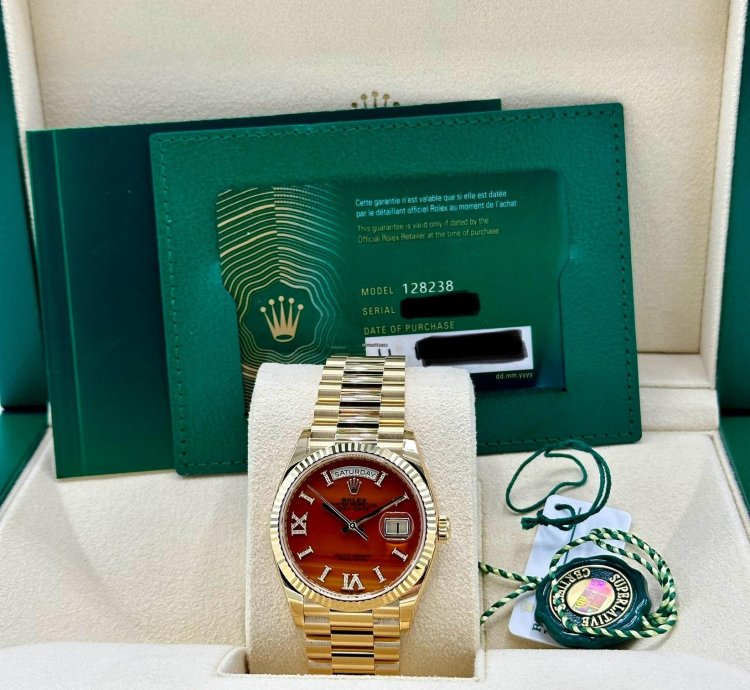 Rolex Day-date 36 Carnelian Dial Bnib 2024