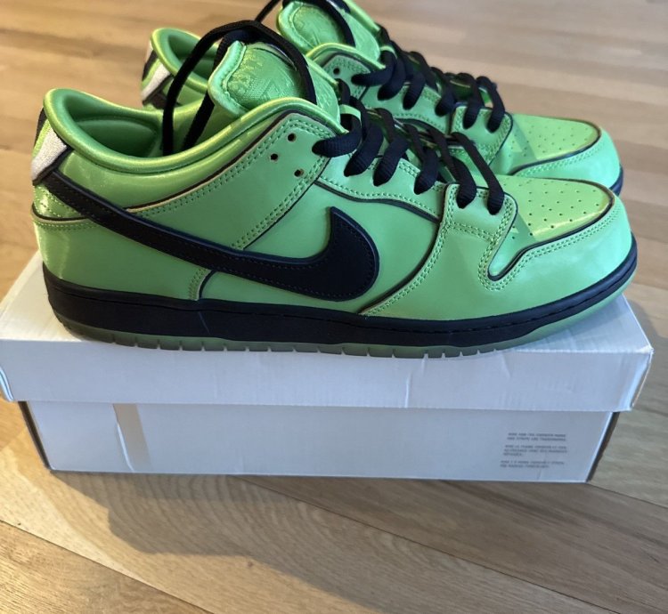 Nike Sb Dunk Low Powerpuff Girls Buttercup Mean Green Size13